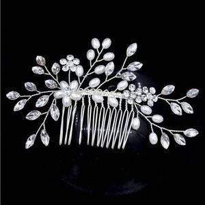 Women’s Hair Comb Clip Bridal Rhinestone Pearl Hair Accessory Boho Prom